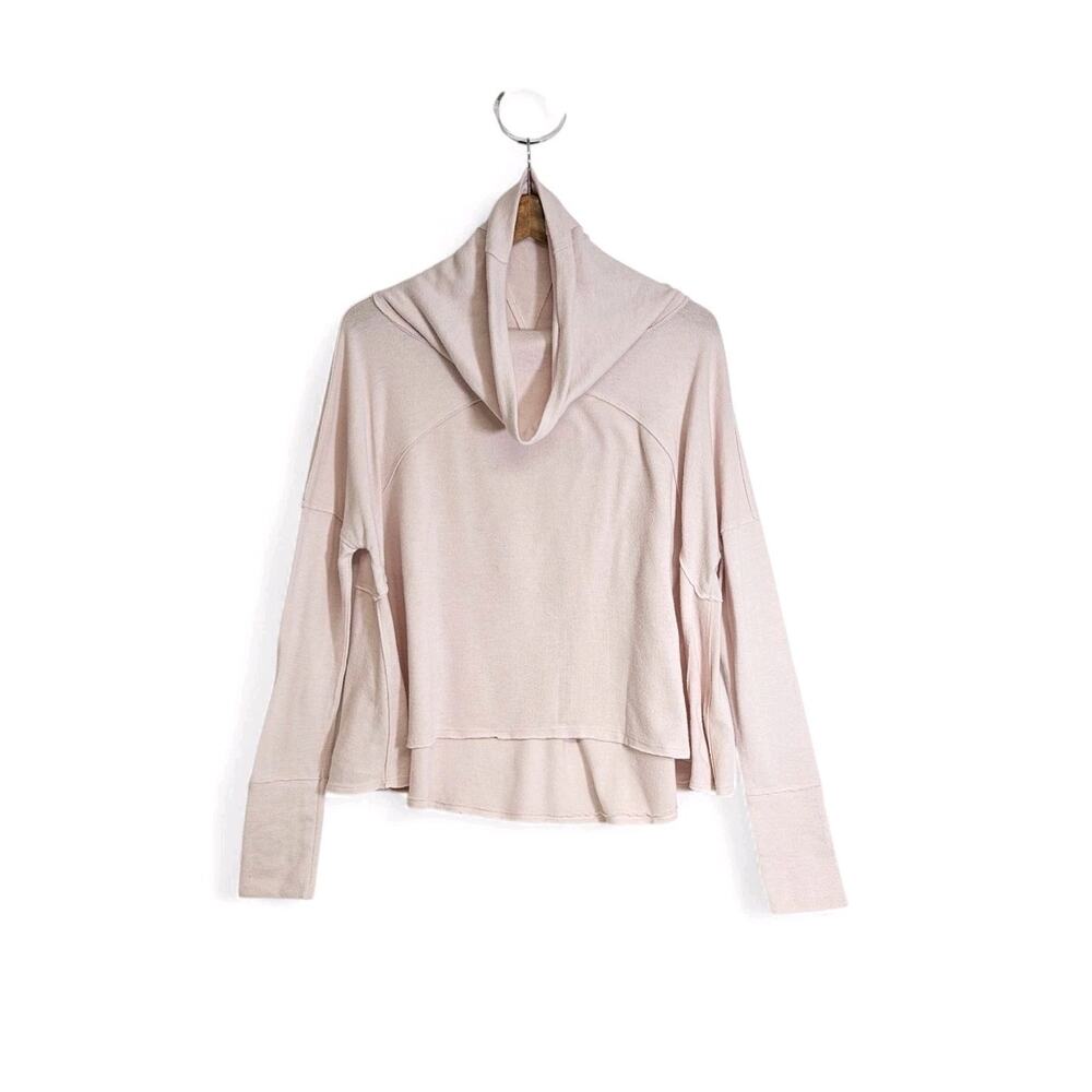 We The Free Light Pink Cozy Time Funnel Neck Oversized Pullover Sweater Medium